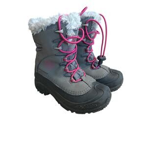 Columbia Kids Bugaboot Waterproof Boot 1790101008 Grey/Pink Youth Sz 1 Shoe